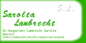 sarolta lambrecht business card
